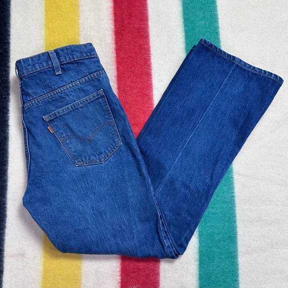 Vintage 1980s Levi’s Saddleman 517 Blue Jeans, 33.5"x31.5", Orange Tab